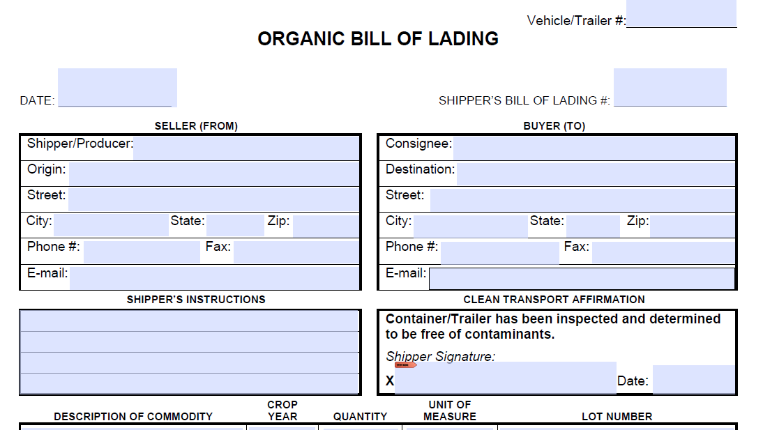 General Bill of Lading